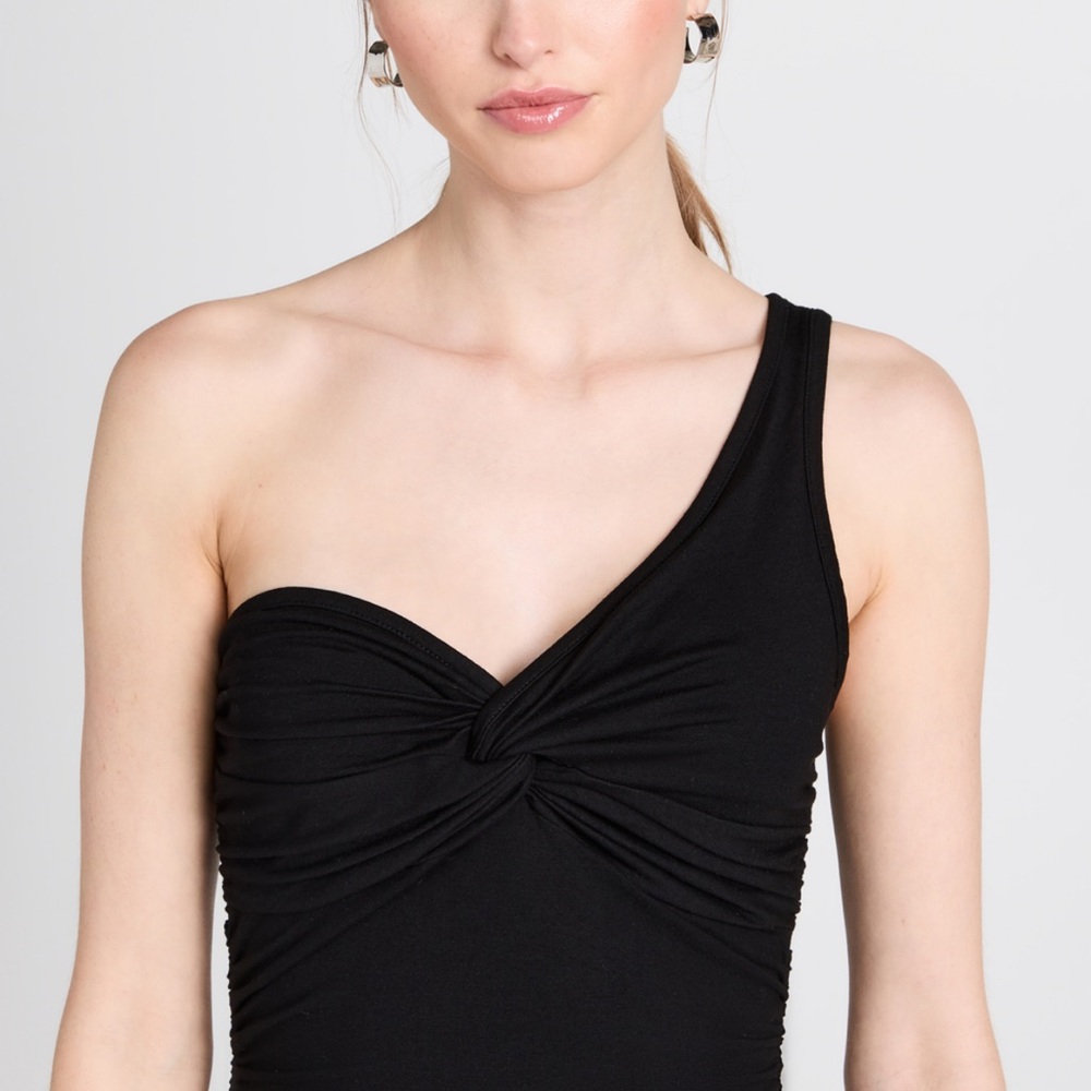 Agolde domino top Elegant Black One-Shoulder Dress